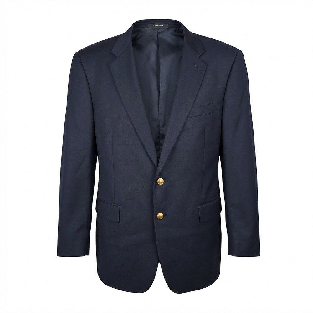 Ralph Lauren Navy Blazer 44R Wool Gold Crest Buttons Classic Preppy LRL READ